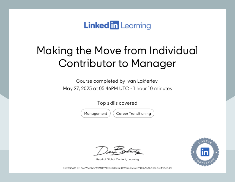 Manager transition preview